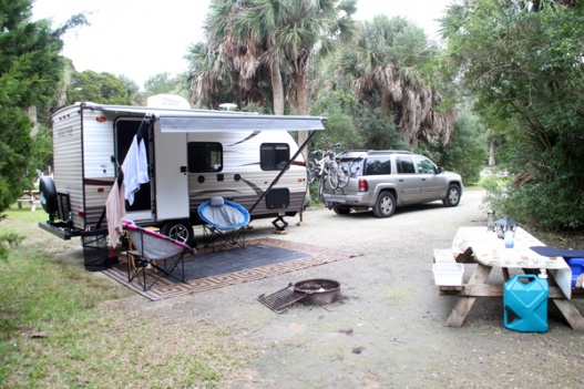 Our second site while there.  We decided to stay longer but our first site was booked.  So we moved.  This site was tucked back in the trees.  We love