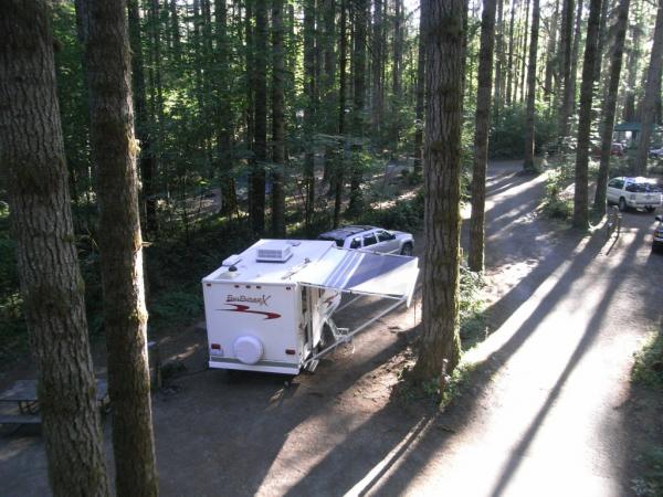 Our second trip, we parked for 3 days at Seaquest State Park near Mt. St. Helens.