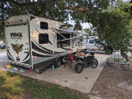 Our spot at Lakeview RV Resort in Houston