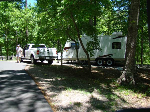 Our truck and trailer at the camp site