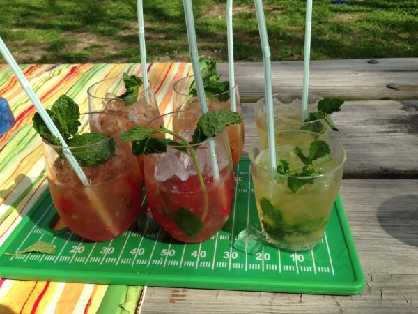 Our try at mint juleps.