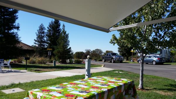 Our view. The park entrance.