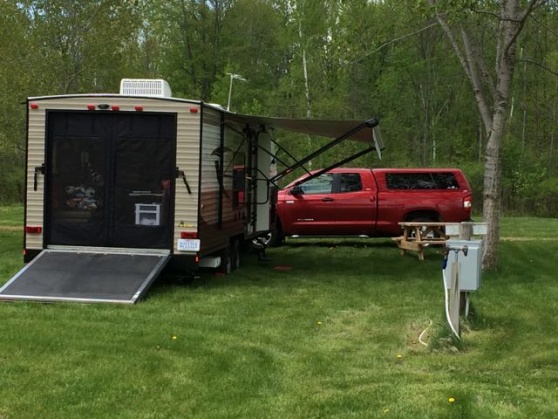 Out Camping - ramp door down.