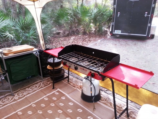 Outdoor camp kitchen we set up when we have the space and time.