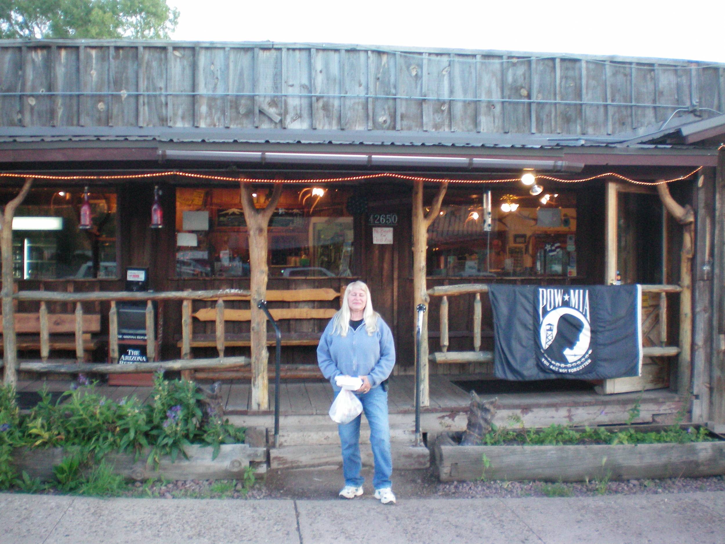 Outside Bear Wallow Cafe - Alpine Arizona.