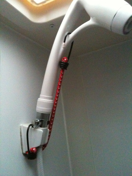 Oxygenics Shower Head in stowed position...they're great!