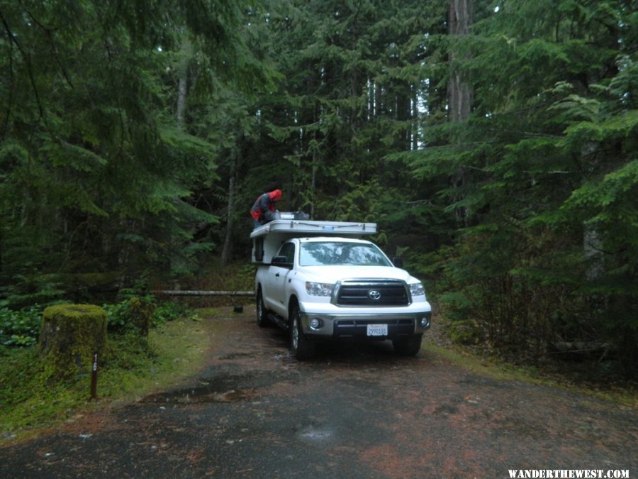 Packing up in camp.