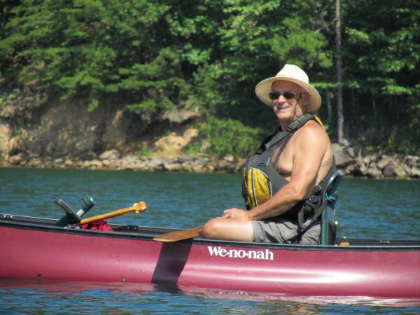 Paddling on Fontana Lake, NC.