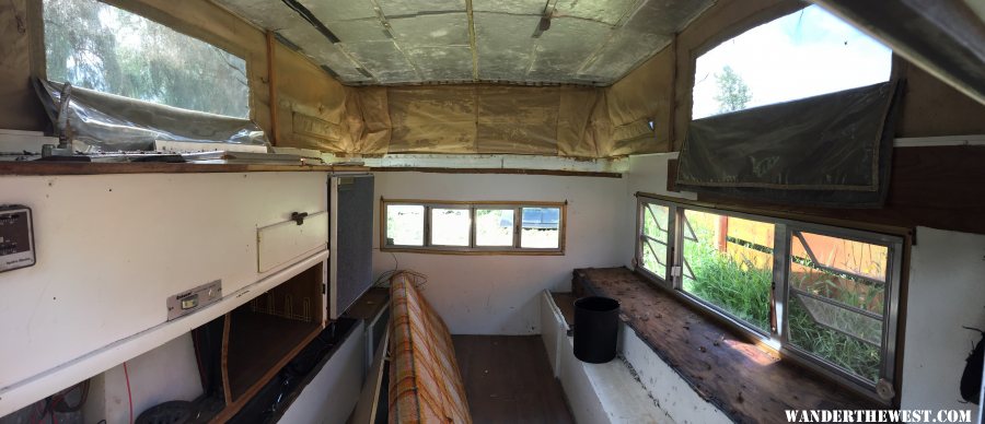 Pano of camper interior.