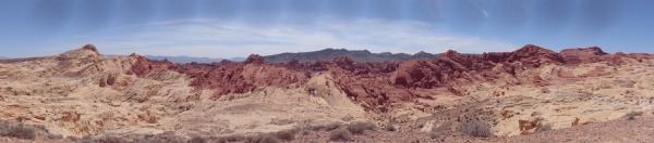 Panorama shot of Fire Canyon - Valley of Fire State Park, southeastern Nevada