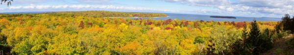 Panoramic view of Peninsual State Park shore line