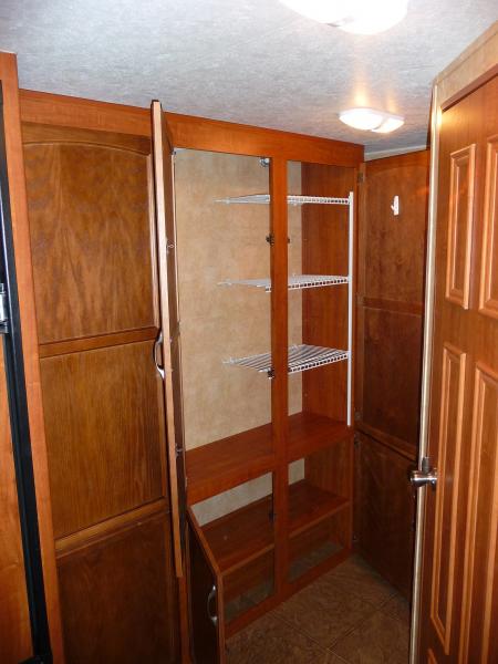 pantry with added shelving installed by previous owner.