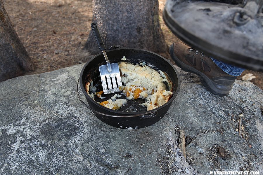 Peach cobbler dutch oven style