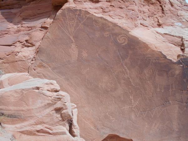 Petroglyphs in the Cub Creek area which is part of the Tour of the Tilted Rocks Auto Tour - Dinosaur National Monument, Jensen, UT