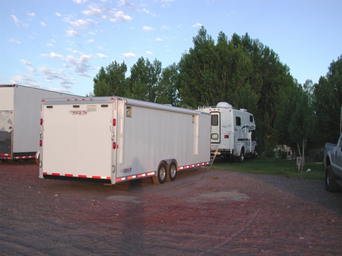 Photo of the Exiss trailer I ended up buying (w/our truck/camper)