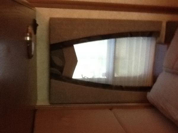 Pics are sideways
Small windows at head of bed minus fabric and added day/ night with valances