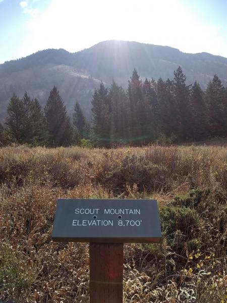 Picture of Scout Mountain from the nature trail next to the campground.