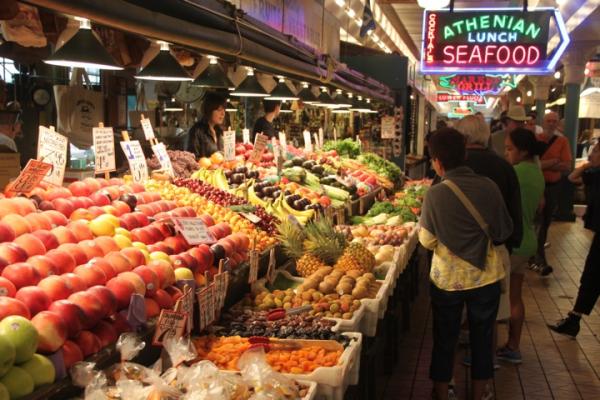 Pikes Public Market in downtown Seattle.