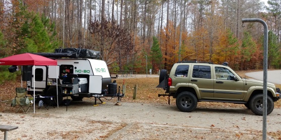 Pocahontas State Park weekend before Thanksgiving.  Full shot just after getting setup for the weekend.