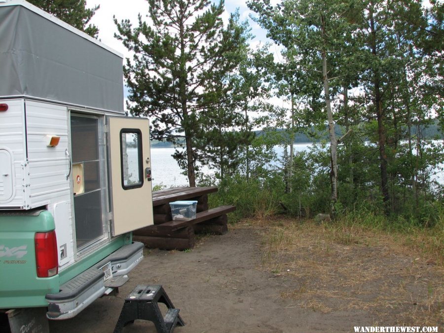 Puntzi Lake campsite on Hwy 20