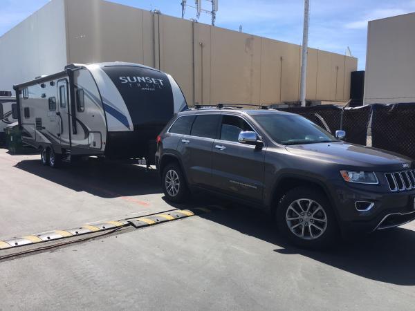 Ready to leave the dealership, RV Travel World in Sacramento. They treated us so well