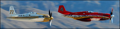 Rear Bear and Dago Red. Worlds fastest radial and water cooled airplanes.