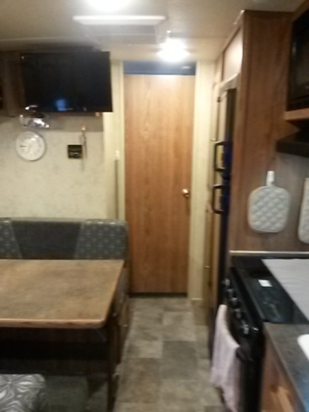 rear of camper, door to bathroom