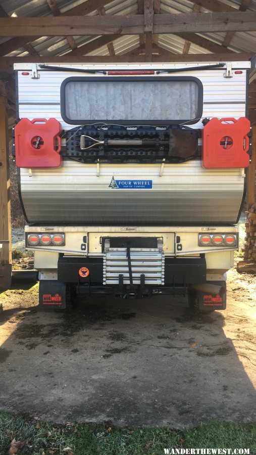 Rear view stairs caddy on Ford Flatbed