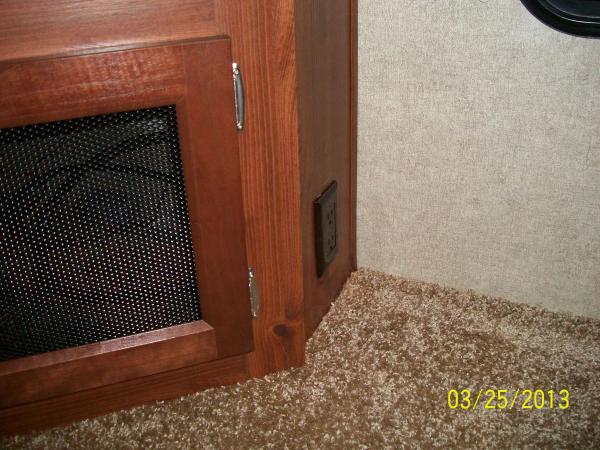 Receptacle installed on the side of the TV Cabinet