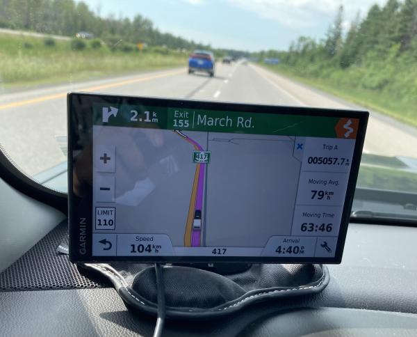 Record of our trip on the gps