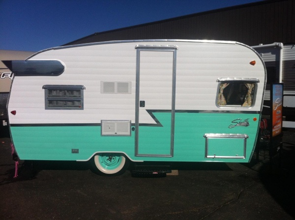 Reissued Shasta Airflyte Seafoam Green Prototype 16'