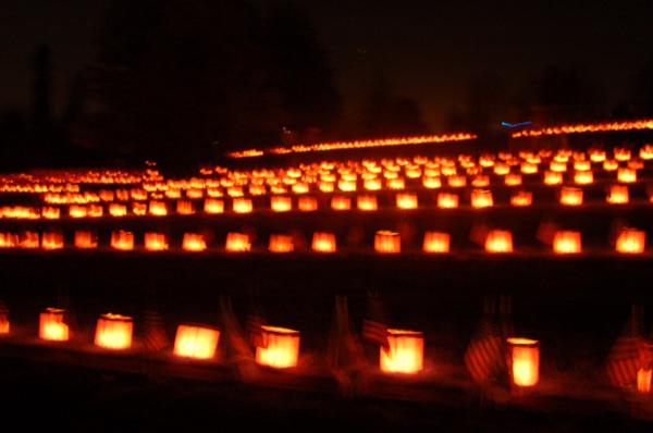 Remembrance night @ Gettysburg. There's about 30,000 of these lanterns in the cemetery. One on each grave and around the monuments