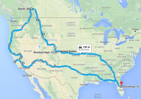 roadtrip route option 1