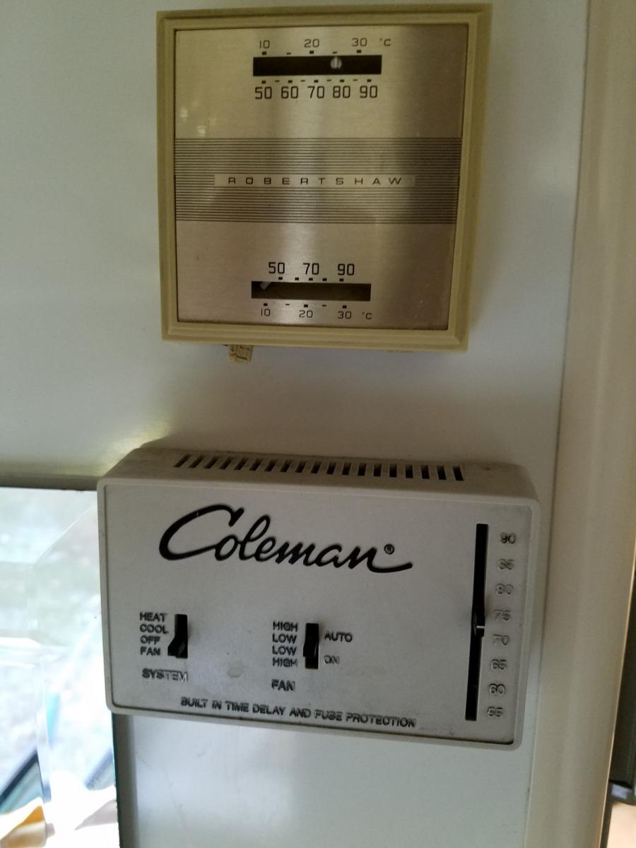 RobertShaw and Coleman Thermostats in the Kitchen/Dining area