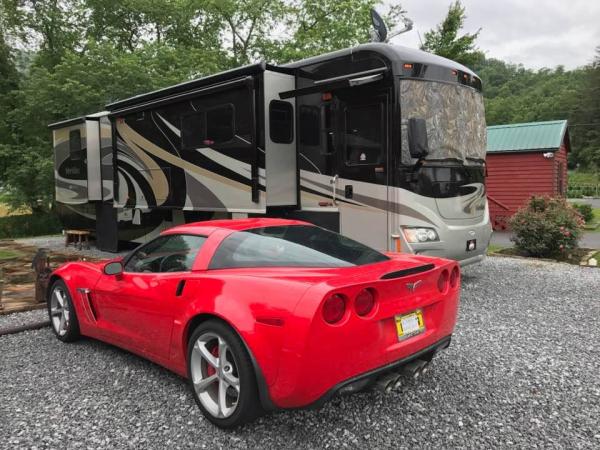 Rob's Toy and former diesel pusher on our lot at River Vista RV Resort in Dillard, GA