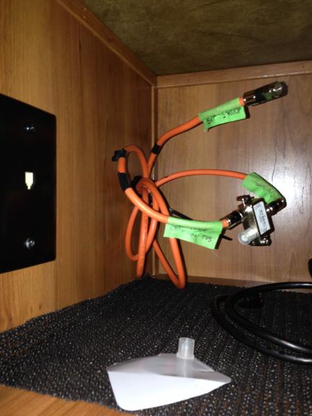 Satellite Wiring in Upper Cabinet behind Receiver in Living Rm (Main) TV