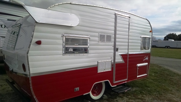 Serial Number 210 of 1941 Matador Red over White. This is a limited run of only 1941 "1961 Shasta Airflyte Re-Issued in 2015" travel trailers ever to 