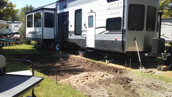 Setting up and installing concrete patio