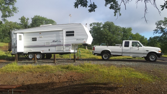 Settled in for the week of fishing and looking for gold nuggets at the low water line.