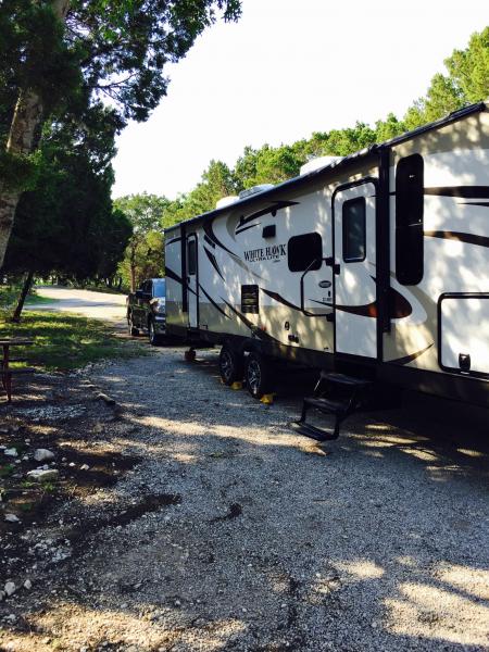 Shady spot at Thousand Trails Campground, Lake Whitney.