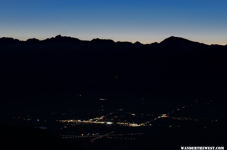 Sierras and Owens Valley in the dark