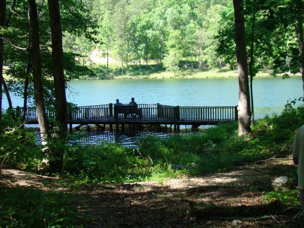 Sloppy Floyd State Park lake and bridge