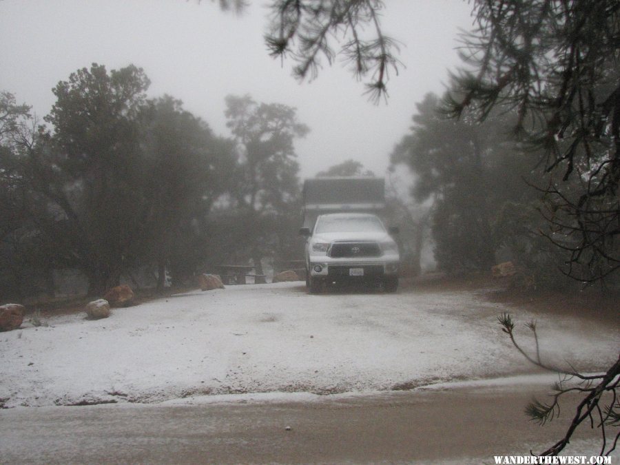 Snow at Mid Hills Campground