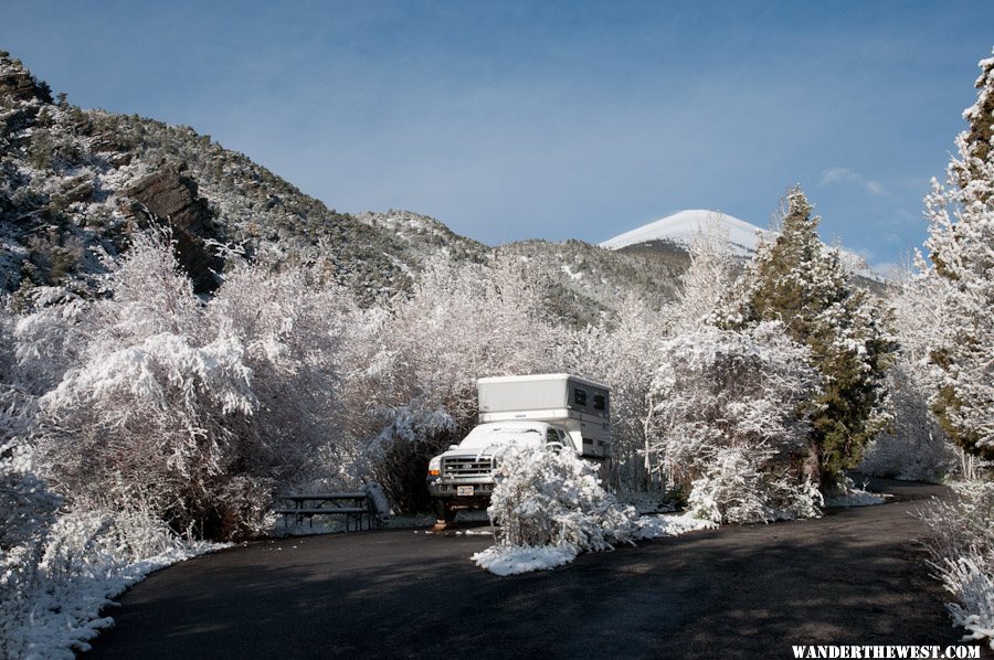 Snow-Flocked Campground