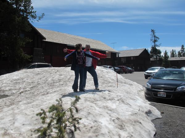 Snow still around at the end of June, Yellowstone Visitors Center