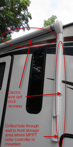 Solar Wire run   Self stick raceway