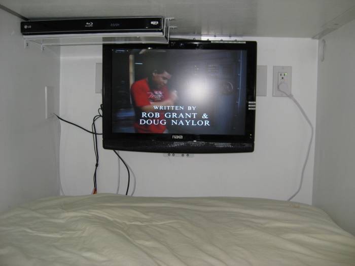 Stealth Camper Lower Bunk TV