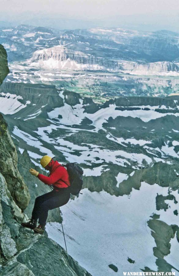 Stew descending from the summit of  the Grand Teton