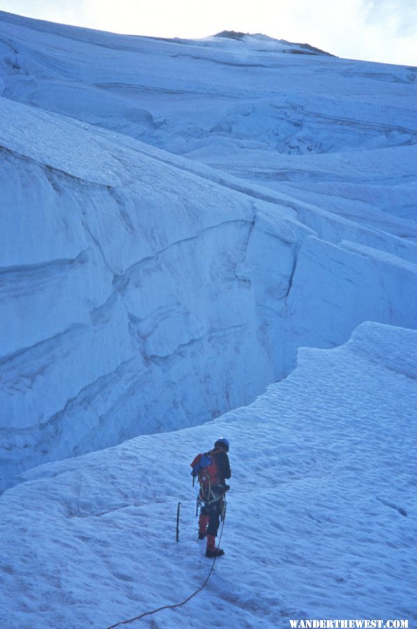 Stew Pauses at a Big Slot--Mt St Helens