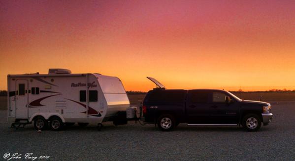 Stopped for the night in a roadside campground ?somewhere? about halfway between Arizona and Minnesota